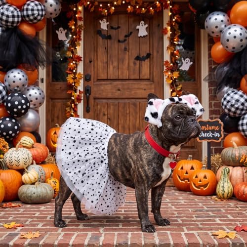 Hercicy 3 Pcs Pet Dog Halloween Dalmatian Costume Accessories Set - Image 4