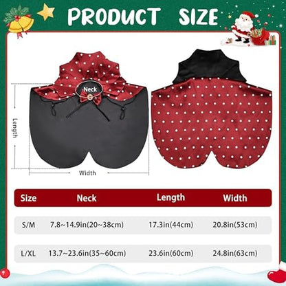Dog Halloween Costume Cape Vampire Cloak with Bow Tie (Burgundy, LXL - Image 5