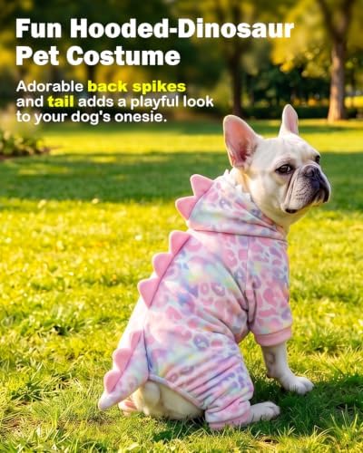 CuteBone Dinosaur Pet Costume Onesie - Hooded Puppy Pajamas - Small Dog Clothes Cat Full-Body Romper COSH07S - Image 2