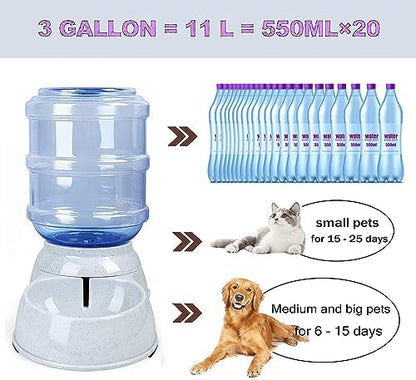Dog Water Bowl Dispenser,3 Gallon/ 11L Pet Water Dispenser Station for Large Dogs and Cats,Gravity Automatic Feeder,Large Size Dog Drinking Fountain