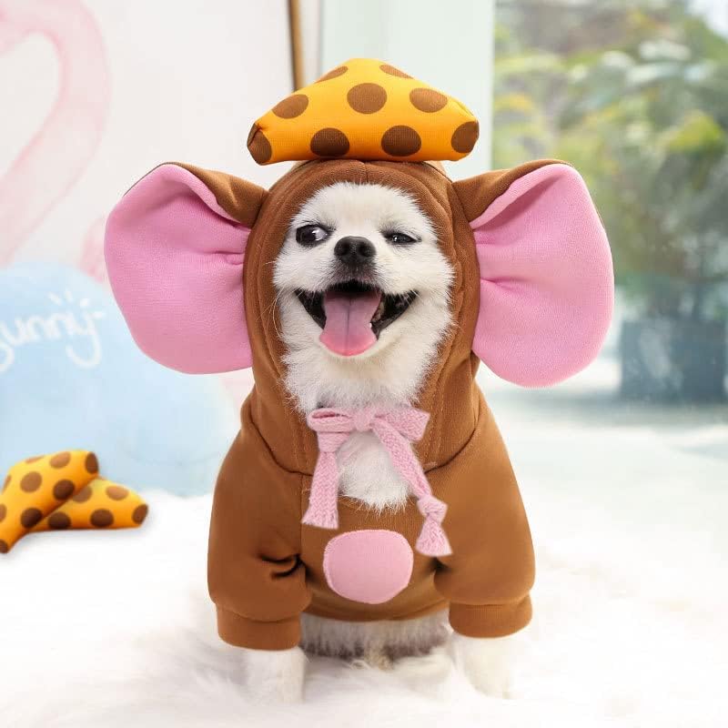 Pet Clothing Dog Transformation Shaped Hoodie (Brown Mouse,2XL) - Image 2