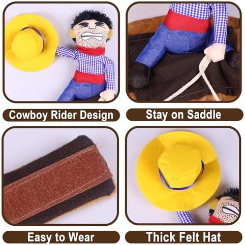 GOYOSWA Dog Cowboy Costume, Dog Halloween Costumes Cowboy Rider Dog Costume Funny Dog Costume for Small Medium Large X-Large Dogs (X-Large) - Image 3
