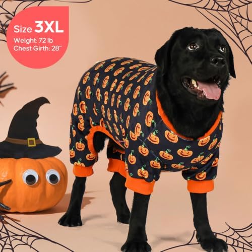 KYEESE Halloween Dog Pajamas for Medium Large Dog Onesie with Pumpkin Print - Image 4