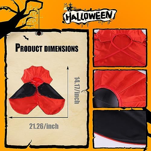 Halloween Cat Costume Vampire Cape for Small Medium Dogs Cats Witch Cloak - Image 2