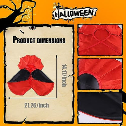 Halloween Cat Costume Vampire Cape for Small Medium Dogs Cats Witch Cloak - Image 2