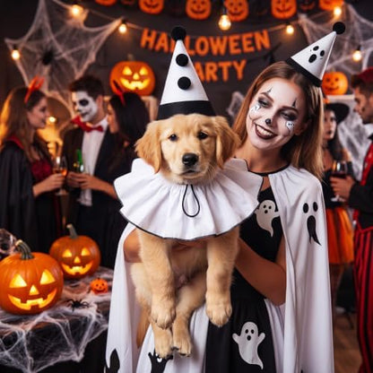 Tallew Halloween Dog Costume Clown Ghost Set for Small Medium Large Pet - Image 6