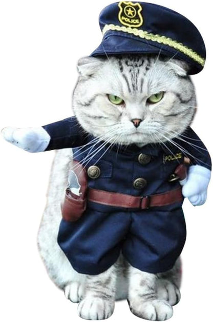 NACOCO Halloween Pet Policeman Costume - Dog and Cat Funny Clothes Outfit Apparel for Small Medium and Large Dogs(Navy Blue, S by HOME