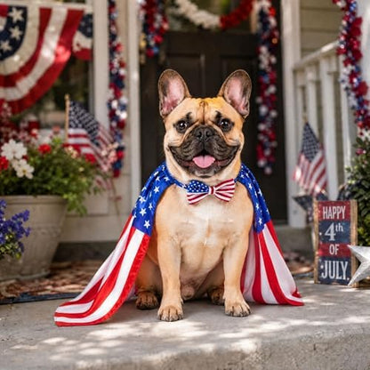 Halloween American Flag Cape Halloween Dog Costume for Medium Pets - Image 4