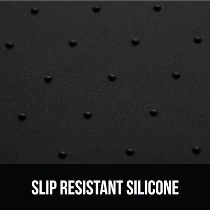 GORILLA GRIP 100% Waterproof Raised Edge BPA Free Silicone Pet Feeding Mat, Dog Cat Food Mats Contain Spills Protects Floors, Placemats for Cats and Dogs Water Bowl, Pets Accessories 23x15 Black