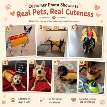 POPETPOP Hot Dog Pet Costume, Halloween Cosplay Costume for Dogs Cats (S) - Image 6