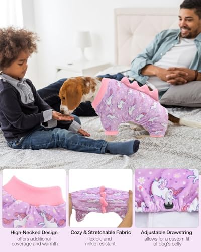 CuteBone Dinosaur Costume Dog Pajamas, Stretchy Spandex Crystal Velvet Sleepwear Coat for Small Dogs, Soft & Warm Pet Outfit Clothes for Cold Weather, Cozy Pullover Design COSP11XS - Image 3