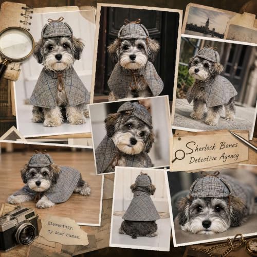 2 Pcs Small Dog Halloween Detective Costume, Party Outfit - Image 5