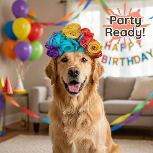 6-Piece Fun Pet Wig Set Cosplay Wigs & Costumes for Cats and Dogs - Ideal for Christmas, Pet Festivals, Halloween and Other Parties - Image 2