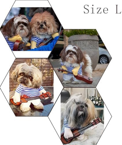 NACOCO Pet Guitar Costume Dog Costumes Cat Halloween Christmas Cosplay Party Funny Outfit Clothes (L) - Image 6