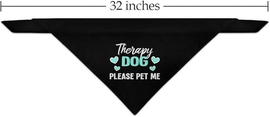 GRAPHICS & MORE Therapy Dog Please Pet Me with Hearts Dog Pet Bandana - Black