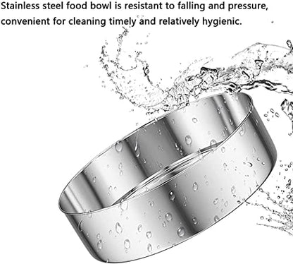 Tfwadmx Pet Double Dishes Rabbit Food Water Dispenser Set Cat Self Filling Bowls No Spill Dog Automatic Waterer Bottle Anti Gravity Feeder Cute Detachable Stainless Steel Bowl for Kitten Puppy Bunny