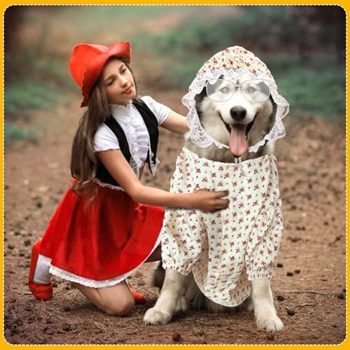 3 Pcs Old Lady Costume for Dog Grandmas Dogs Costume - Image 4