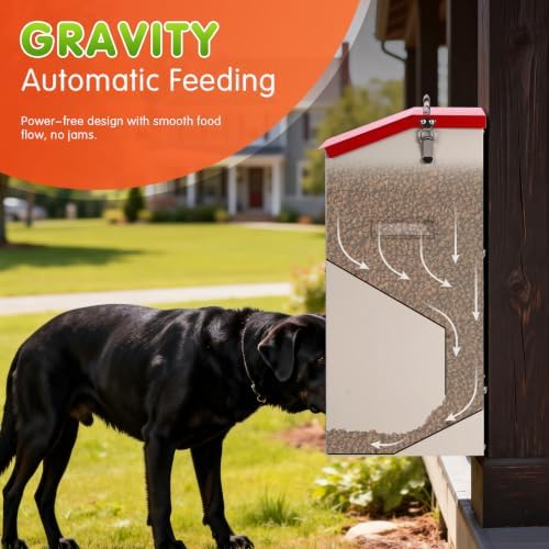 25 Lbs Automatic Dog Feeder for Large Dogs, with Elevated Stand