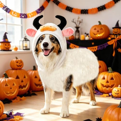 Hotumn White Highland Cow Dog Halloween Costume for Small Pets (Small) - Image 6