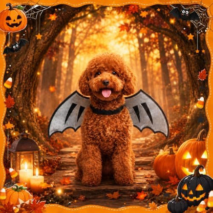 Dog Dragon Wings, Halloween Dragon Costume for Dog Cat, Silver, M - Image 5