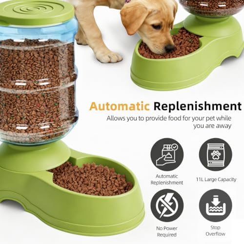 Kenond 11L Gravity Automatic Dog Feeder, Dog Food Dispenser for Large Breed