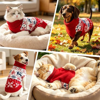 Dog Christmas Sweater, Knitted Dog Sweater for Small Dogs Girl Boy - Image 6