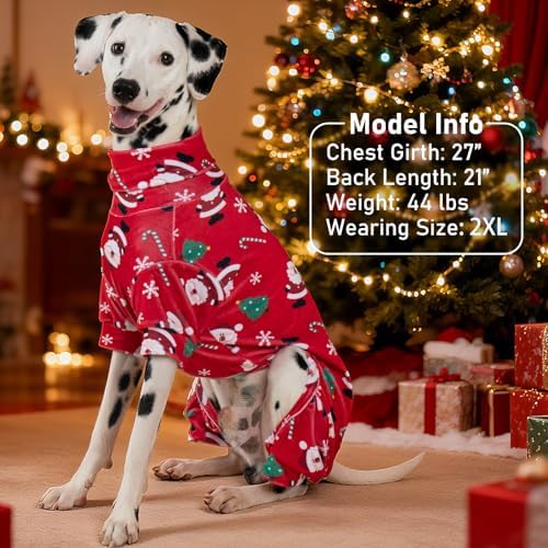 KYEESE Dog Christmas Pajamas for Small Dogs Red Santa Velvet Onesie - Image 4