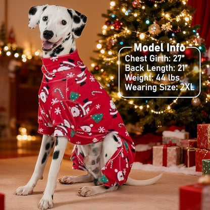 KYEESE Dog Christmas Pajamas for Small Dogs Red Santa Velvet Onesie - Image 4
