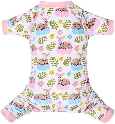 CuteBone Small Dogs Outfit Soft Puppy Onesies Pjs Dog Pajamas Pet Coat Cat Apparel Comfy Doggie Jumpsuit Bodysuit for All Seasons by CuteBone