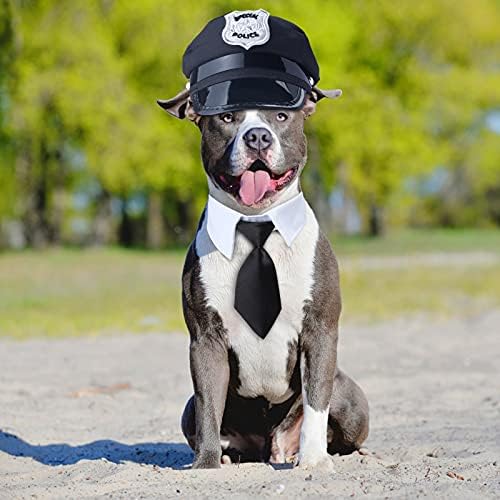 Yewong 2-Piece Pet Police Costume Accessory Set - Dog & Cat Police Hat with Necktie & Dress Up Kit for Halloween & Christmas Cosplay - Image 3