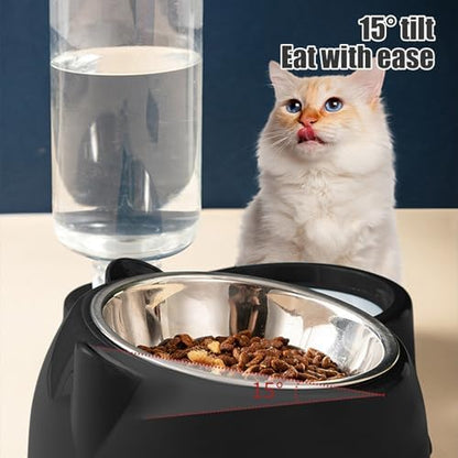 Two-in-One Upgraded Automatic Pets Feeder and Water Dispenser Combo Set, Washable Pet Cat Dog Feeder and Water Dispenser for Small and Medium Pets Cats Dogs #