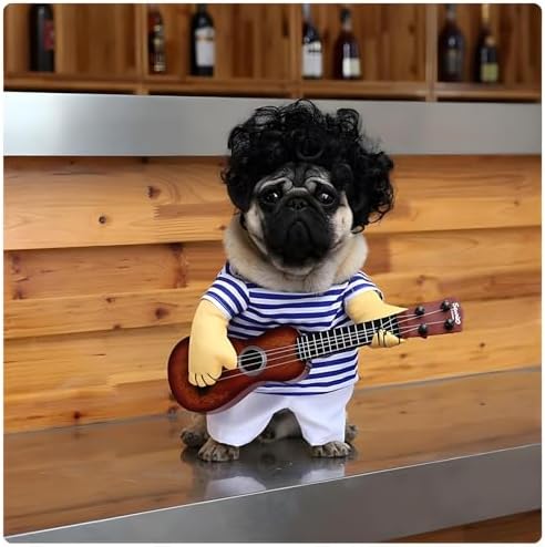 NACOCO Pet Guitar Costume Dog Costumes Cat Halloween Christmas Cosplay Party Funny Outfit Clothes (M) - Image 2