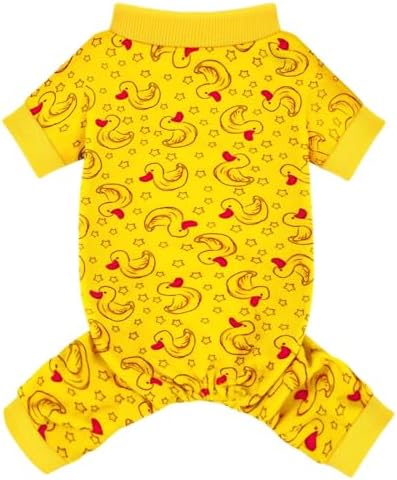 Paiaite Dog Pajamas Onesie: Comfortable Four-Legged Apparel for Small, Medium, & Large Dogs, Polyester Material for Comfort, Wrinkle Resistance, Moisture Wicking, Stretchiness Rotating Duck M by Paiaite