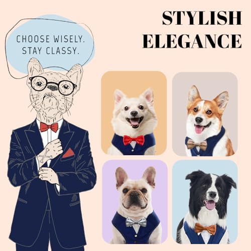 AVERYDAY Dog Tuxedo for Wedding Outfit, Dog Suit and Tie Costumes for Birthday, Halloween, Cosplay, Christmas Party, Pet Formal Wear with Bowtie, Tux for Medium Large Dogs, Bulldog, Labrador, Husky - Image 6