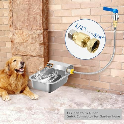 Automatic Water Dispenser for Dog,Heavy Duty Stainless Steel Water Bowl Dispenser,3L Water Feeder for Horse,Dog,Cat and Other Livestock