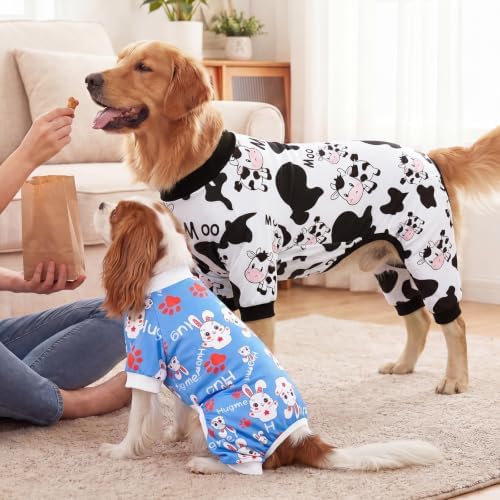 XPUDAC 4 Pieces Dog Pajamas for Large Dogs Pjs Clothes Puppy Onesies for Doggie Duck Shirts Sleeper for Pet Cats Jammies-5XL - Image 4