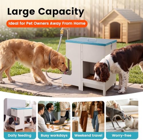 Automatic Dog Feeder and Water Dispenser Gravity Dog Feeder Large Breed