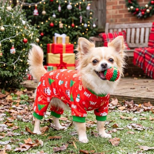 Dog Christmas Pajamas for Small Medium Dog Christmas Pjs Dog Onesie Cute Soft Breathable Puppy Pet Stretchy Dogs Recovery Suit for Boy Girl-M - Image 3