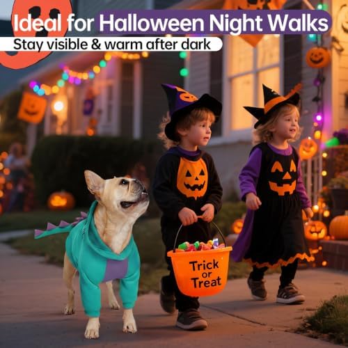 QBLEEV Dog Dinosaur Costume, Dog Halloween Costume with Hoodie - Image 5