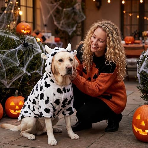 FLAdorepet Halloween Dog Cow Costume Outfits for Small Medium Large Dog,4XL - Image 3