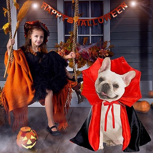 GOYOSWA Dog Halloween Costumes, Dog Vampire Cloak Costume Devil Vampire Cloak Cape Halloween Costumes for Small Medium Large Dogs Pets (Small) - Image 2