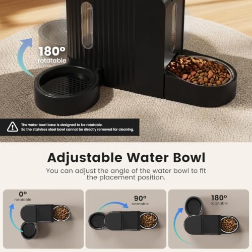 Dog Water & Food Dispenser Set, Gravity Automatic Pet Feeder, 4L x 2