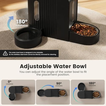 Dog Water & Food Dispenser Set, Gravity Automatic Pet Feeder, 4L x 2
