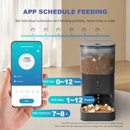 ANDOLL HOME Automatic Cat Feeder,4L Timed Cat＆Dog Dry Food Dispenser