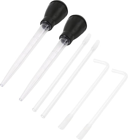 2 Set Manual Fish Tank Cleaning Tools with Extension Pipe and L Shaped Extension Pipe,30ml Aquarium Water Changer,28.9 Inches Siphon Dropper for Fish Bowl Waste Remover,Coral Feeder(Black)