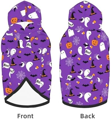 Halloween Dog Costume Purple Ghost Halloween Cosplay Clothes Sweaters Outfits Pullover Pets' Sweatshirt Hoodies with Pocket for Medium Large Dogs-L - Image 4