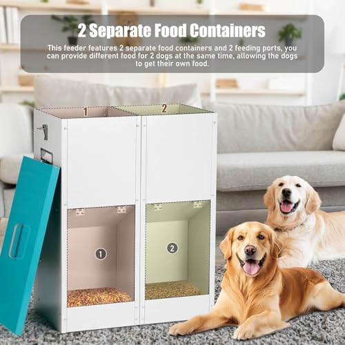 46Lb Gravity Automatic Dog Feeder for 2 Dogs, No Assembly Required