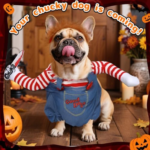 T2Y Dog Halloween Costumes, Chucky Dog Costume for Small Dog - Image 4