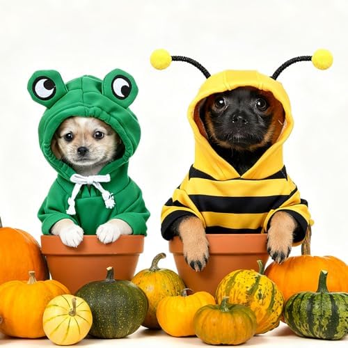 2 Pcs Halloween Costume Frog Bee Hoodie, S - Image 6