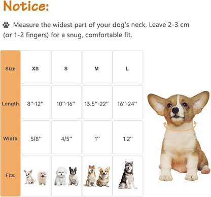 Dog Collar for Extra Small Dogs, Spring &Summer Theme Orange Small Dog Collars with Flower Pattern, Adjustable Puppy Dog Collars, Cute Girl or Boy Dog Collar Ideal for Gifts,Pet Accessory,S